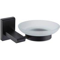 Showerdrape Unity Black Steel & Frosted Glass Wall Mounted Soap Dish