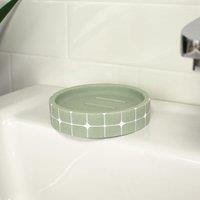 Showerdrape Mosaica Pistachio Green Soap Dish in Light Green
