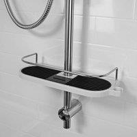 Showerdrape Shower Rail Shelf Storage Shelf Caddy in White