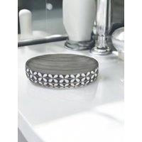 Showerdrape Ravello Geo Floral Grey & White Soap Dish