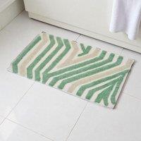 Showerdrape Barbican 100% Cotton Blue Anti-Slip Bath Mat 800 x 500mm in Green