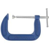 Faithfull Medium-Duty G Clamp 100Mm (4In) in Blue