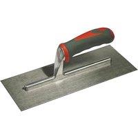Faithfull Plasterer'S Finish Trowel Stainless Steel Soft Grip Handle 11 X 4.3/4" in Grey