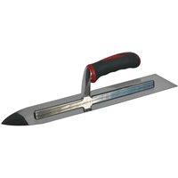Faithfull Flooring Trowel Stainless Steel Soft Grip Handle 16 X 4In in Silver
