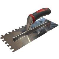 Faithfull Notched Trowel Serrated 10Mm Stainless Steel 13 X 4.1/2In in Grey
