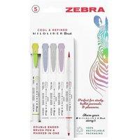 Zebra MILDLINER BRUSH HIGHLIGHTER 5PK HANG BOX(CO&REFINED)(79205)