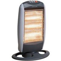 Daewoo Halogen Electric Heater 1200W Portable Radiator White in Grey