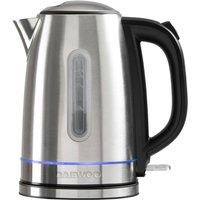 Daewoo Edinburgh Cordless Kettle Rapid Boil 3KW 1.7 Litre Silver in Metallic Silver