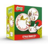 The Grinch Merry Grinchmas 12 Piece Dinner Set Christmas Dinnerware in White | Size: 12 Pack