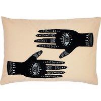 Furn Ashram Hands Abstract Print Cushion in Light Pink