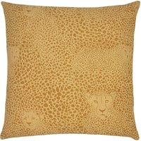 Furn Hidden Cheetah Animal Print Cushion in Yellow | Size: 50 cm x 50 cm