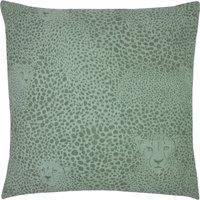 Furn Hidden Cheetah Animal Print Cushion in Light Green | Size: 50 cm x 50 cm