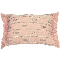 Furn Sigrid Yarn Tasselled Cushion in Light Pink