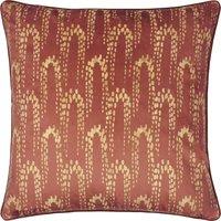Furn Wisteria Printed Velvet Cushion in Light Brown | Size: 50 cm x 50 cm