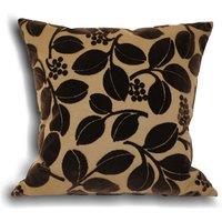 Paoletti Cherries Floral Cushion in Chocolate | Size: 45 cm x 45 cm