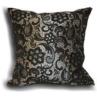 Essentials Macrame Rectangular Lace Cushion in Silver | Size: 45 cm x 45 cm