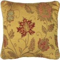 Paoletti Zurich Floral Jacquard Cushion in Gold | Size: 45 cm x 45 cm