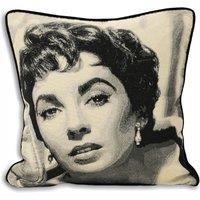 Essentials Elizabeth Taylor Photographic Print Cushion in Black | Size: 45 cm x 45 cm