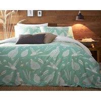 Creative Cloth Superking Duvet Moorland Birds Reversible Set Green | Size: Super King