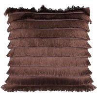 Furn Flicker Tiered Fringed Velvet Reverse Cushion in Rose | Size: 45 cm x 45 cm