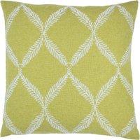 Paoletti Olivia Lattice Embroidered Cushion in Yellow | Size: 45 cm x 45 cm