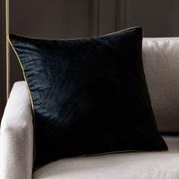 Furn Meridian Velvet Piped Cushion in True Black | Size: 45 cm x 45 cm