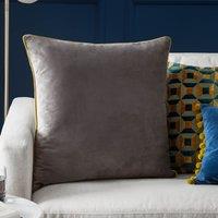 Furn Meridian Velvet Piped Cushion in Stone | Size: 45 cm x 45 cm