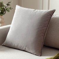 Furn Meridian Velvet Piped Cushion in Light Grey | Size: 45 cm x 45 cm