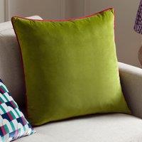 Furn Meridian Velvet Piped Cushion in Lime | Size: 45 cm x 45 cm
