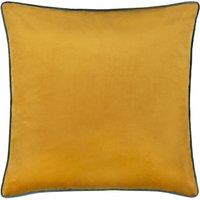 Furn Meridian Velvet Piped Cushion in Mustard | Size: 45 cm x 45 cm