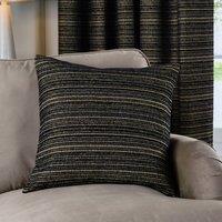 Paoletti Jupiter Chenille Jacquard Cushion in Black | Size: 50 cm x 50 cm