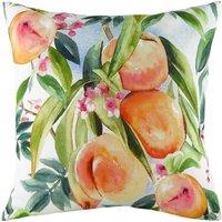 Evans Lichfield Fruit Peach Hand-Painted Watercolour Printed Cushion | Size: 43 cm x 43 cm