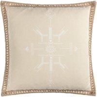Furn Mini Inka Printed Geometric Cushion in Natural | Size: 45 cm x 45 cm