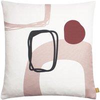 Furn Aida Geometric Abstract Printed Cushion in Light Pink | Size: 43 cm x 43 cm