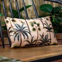 Evans Lichfield Palms Tropical Water & UV Resistant Outdoor Cushion in Pink
