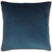 Furn Meridian Velvet Piped Cushion in Dark Blue | Size: 55 cm x 55 cm