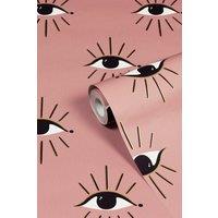 Furn Theia Abstract Foiled Printed Wallpaper in Pink