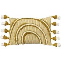 Furn Rainbow Tuft Tasselled Cushion in Yellow | Size: 30 cm x 50 cm