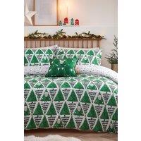 Furn Hide & Seek Santa Christmas Reversible Duvet Cover Set in Green | Size: Toddler