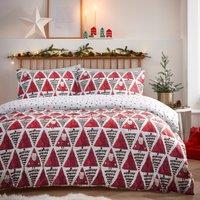 Furn Hide & Seek Santa Christmas Reversible Duvet Cover Set in Red | Size: Toddler