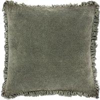 Yard Bertie 100% Cotton Velvet Cushion in Green | Size: 45 cm x 45 cm
