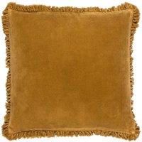 Yard Bertie 100% Cotton Velvet Cushion in Yellow | Size: 45 cm x 45 cm