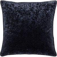 Paoletti Ripple Pressed Velvet Piped Cushion in Black | Size: 50 cm x 50 cm