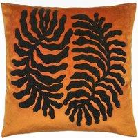 Furn Maldive Botanical Velvet Tufted Cushion in Light Brown | Size: 45 cm x 45 cm