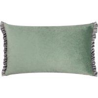 Wylder Tilly Velvet Frill Reversible Cushion in Light Green | Size: 30 cm x 50 cm
