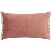 Wylder Tilly Velvet Frill Reversible Cushion in Peach | Size: 30 cm x 50 cm