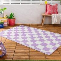 Furn Check Outdoor/Indoor Rug in Lilac | Size: 120 cm x 180 cm