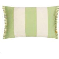 Furn Araya Striped Velvet Cushion in Green | Size: 30 cm x 50 cm