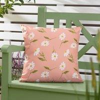Wylder Daisies Floral Reversible Water & UV Resistant Outdoor Cushion in Pink | Size: 43 cm x 43 cm