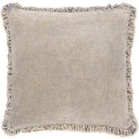 Yard Bertie 100% Cotton Velvet Cushion in Light Beige | Size: 45 cm x 45 cm